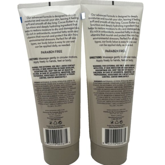 Dermasil Labs Moisturizing Body Lotion Set of 2 Cocoa Butter 8FL OZ NEW - Picture 2 of 2